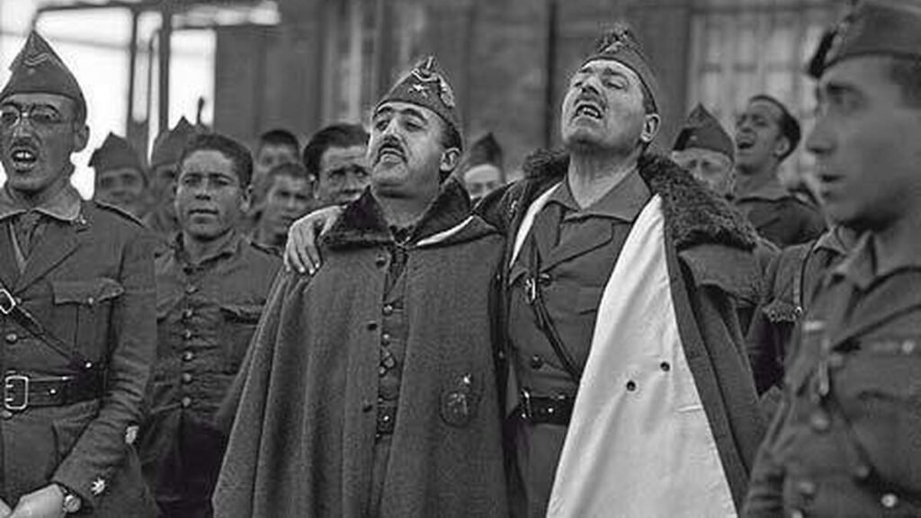 el dictador Franco y Millán Astray, fundador de La Legión.