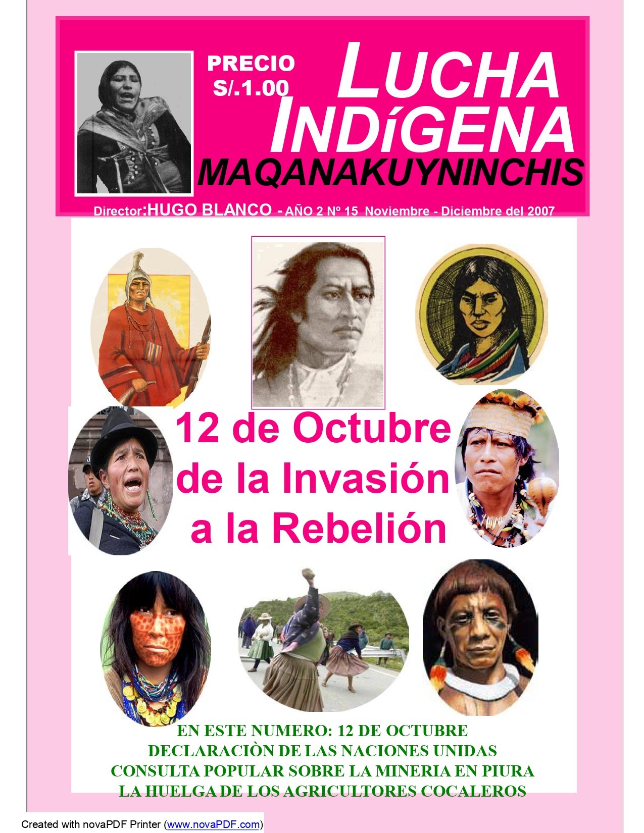 Lucha Indígena N°15, Noviembre-Diciembre 2007
